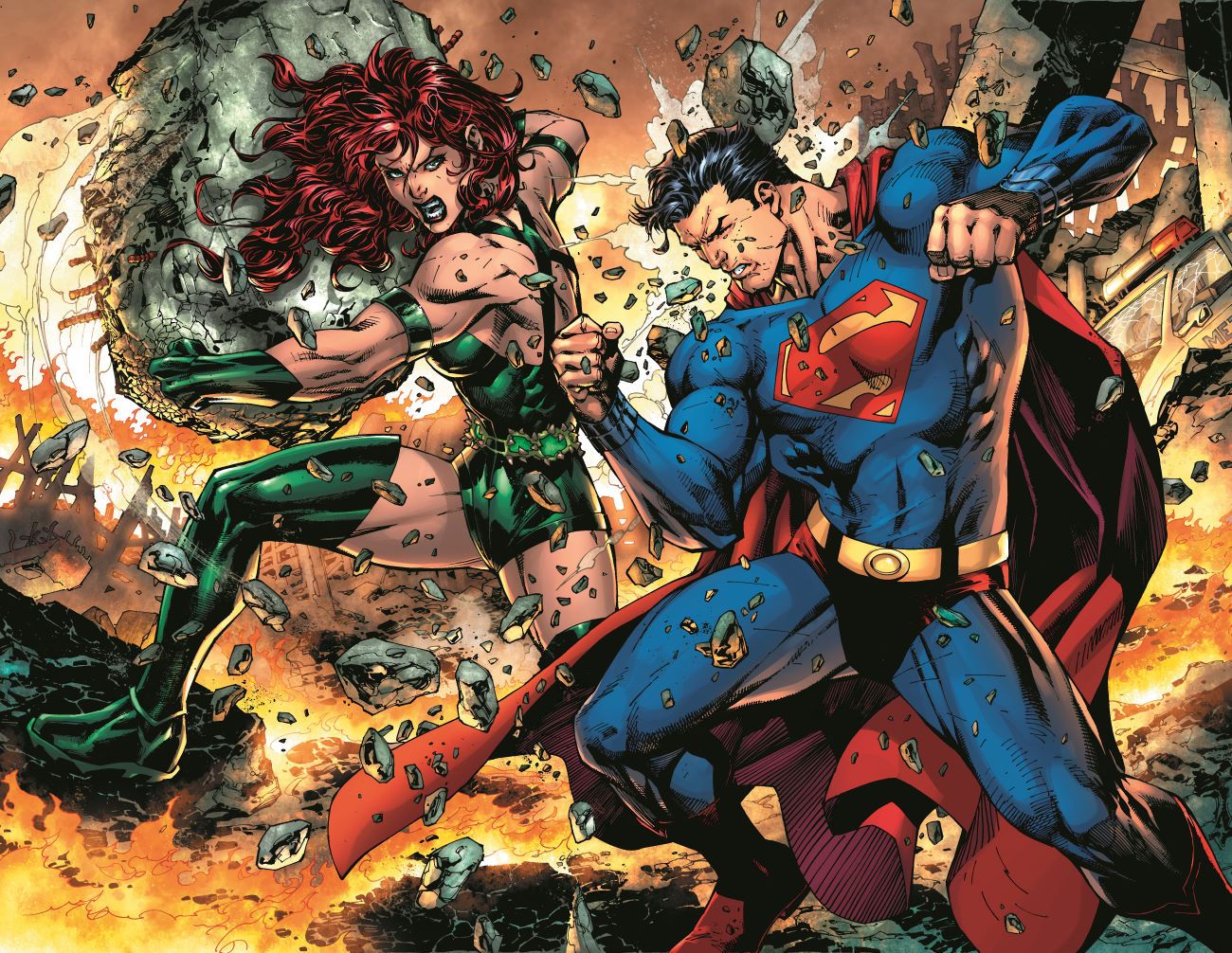 Legion Superheroes Woman Fights Superman