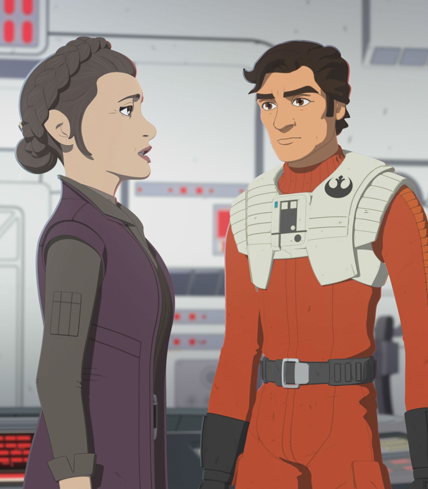 Leia and Poe from Star Wars Resistance