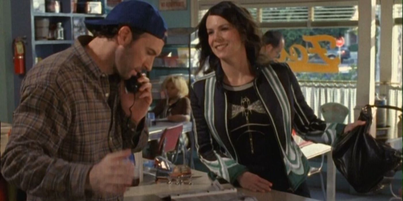 Lorelai and Luke at Luke's Diner on Gilmore Girls
