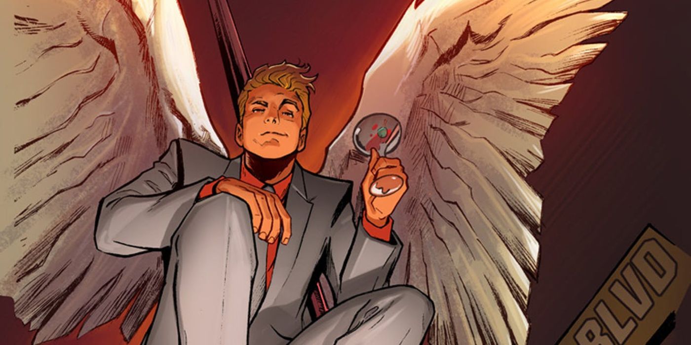 Lucifer shows his wings in the comic