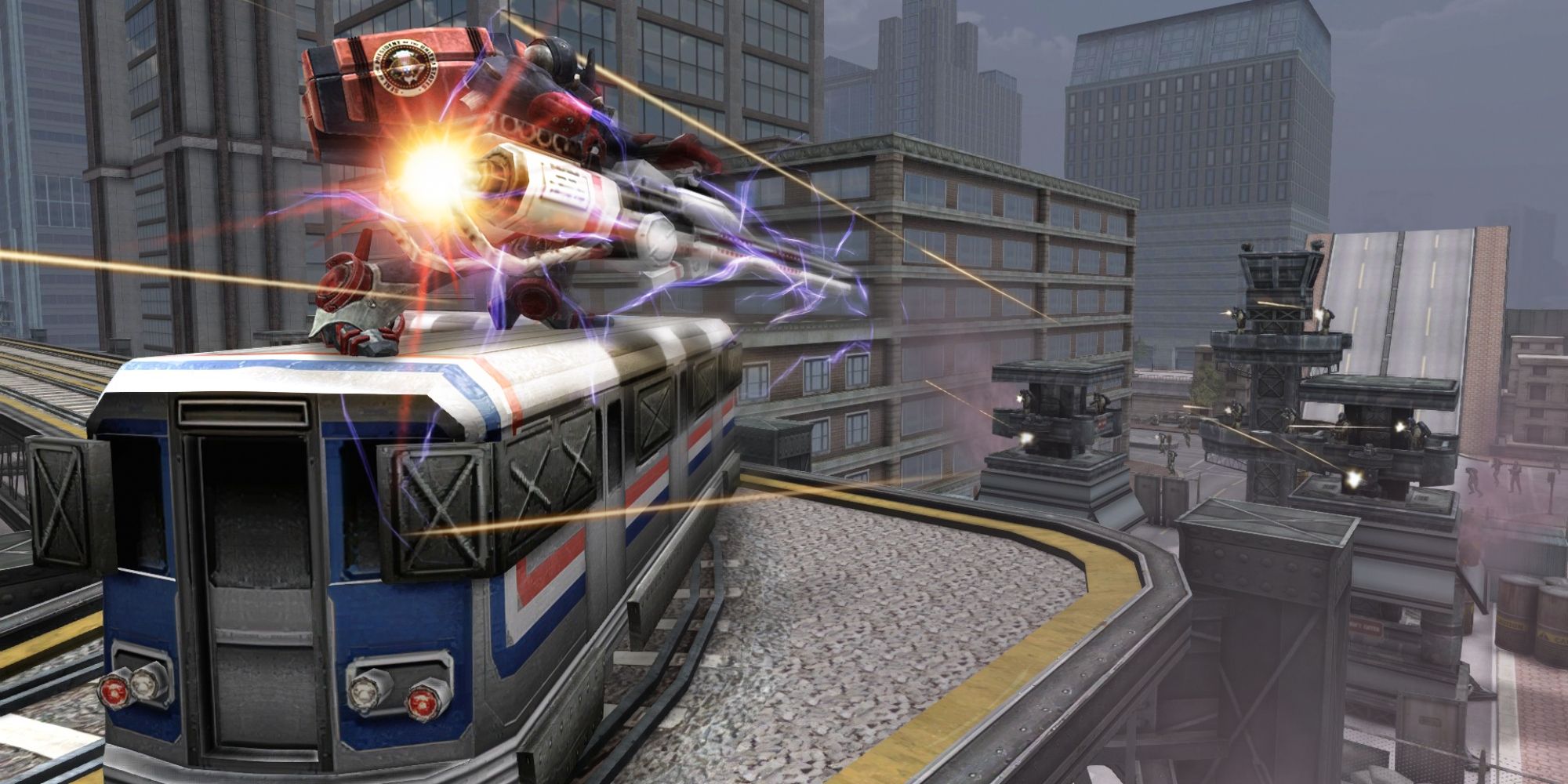 Metal Wolf Chaos XD Metal Wolf Atop Train