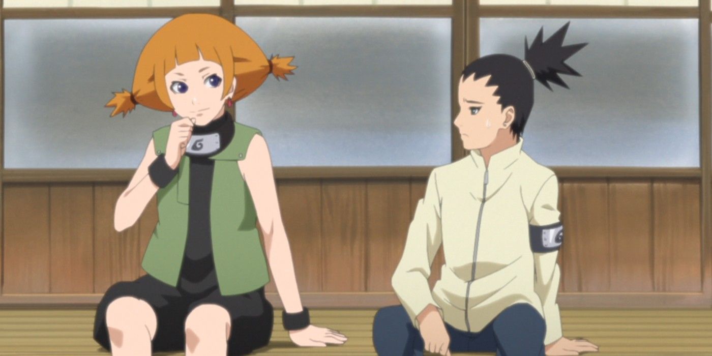 Moegi gives Shikadai a mission in Boruto