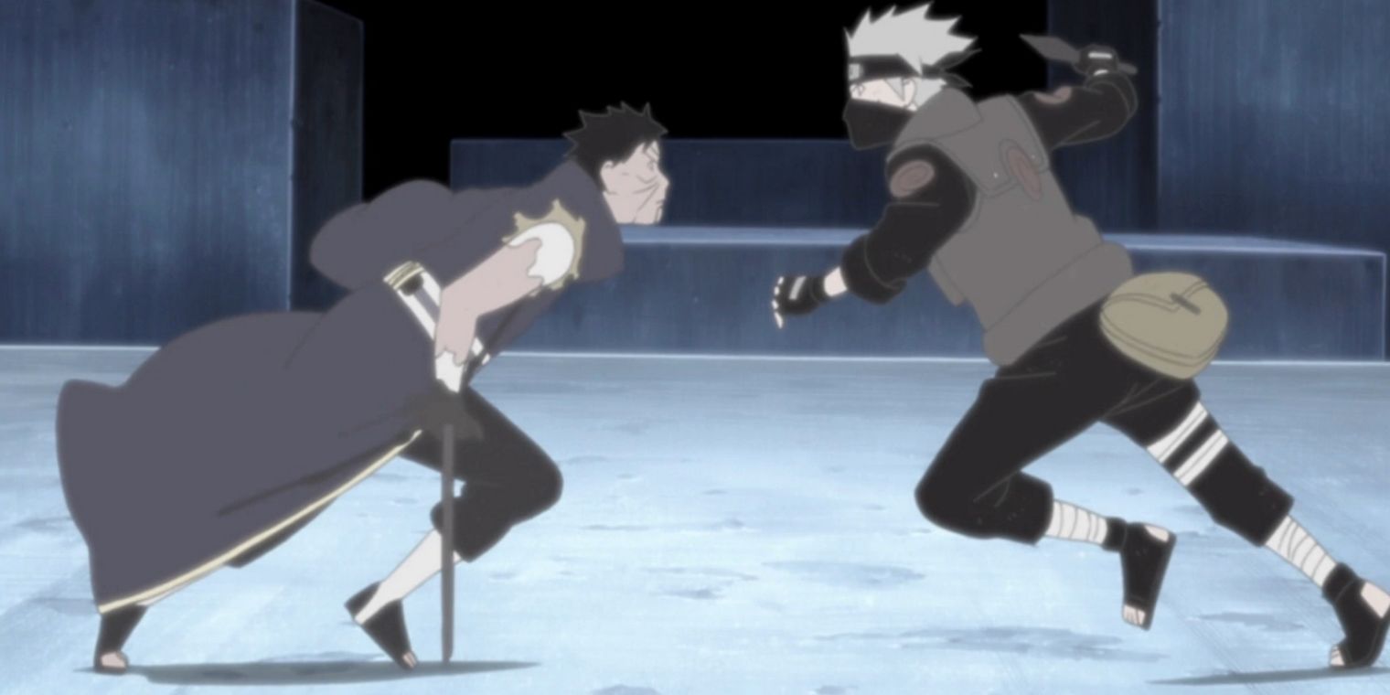 Kakashi fights Obito in Naruto Shippuden 