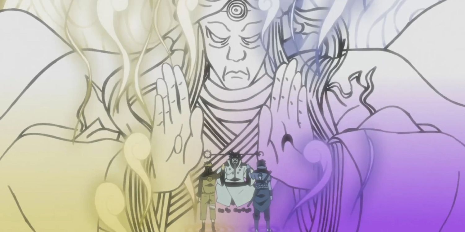 Naruto and Sasuke speak with Hagoromo Otsutsuki in Naruto Shippuden The Sage Of The Six Paths Episode 421