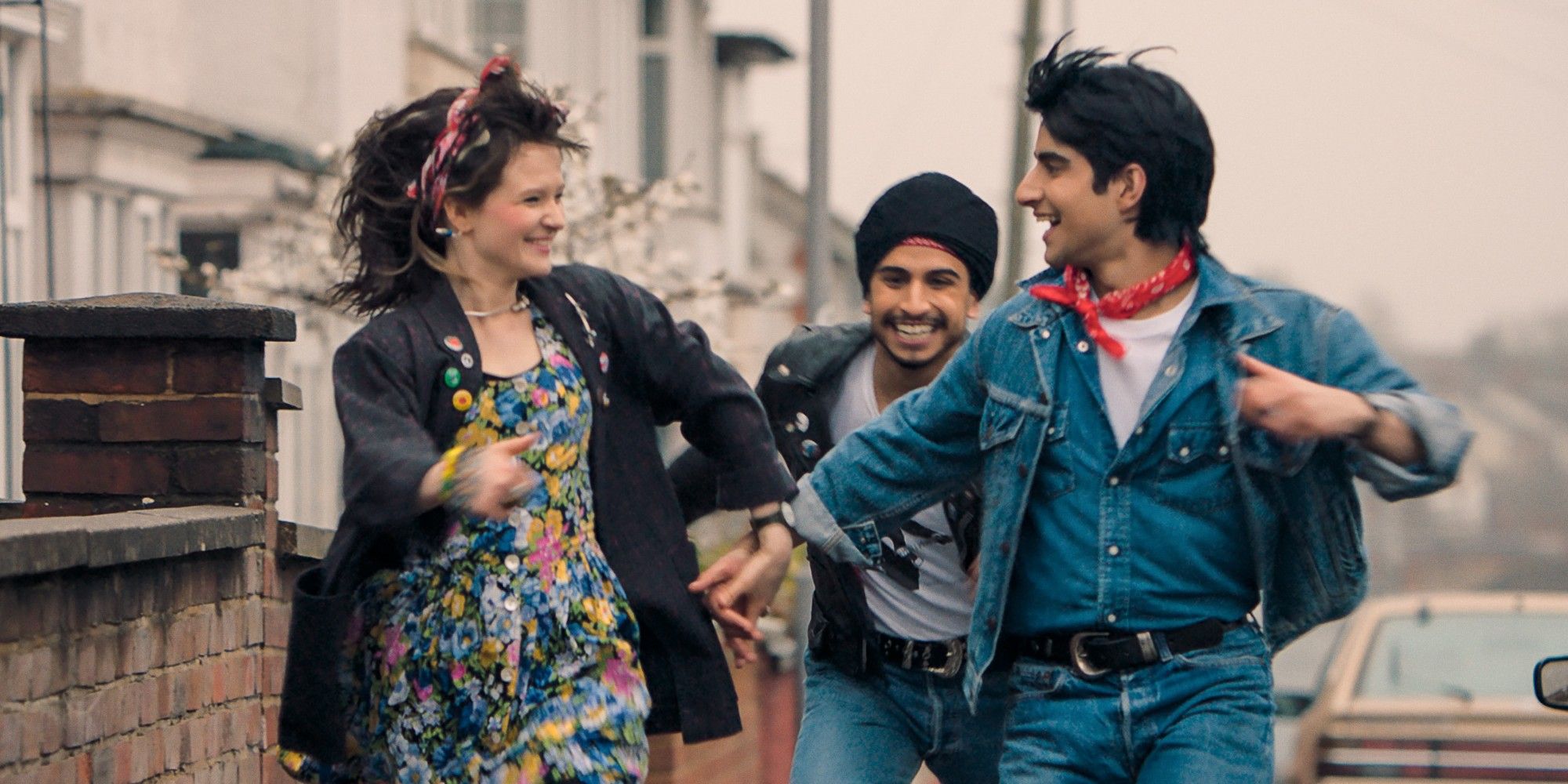 Nell Williams Aaron Phagura and Viveik Kalra in Blinded By the Light