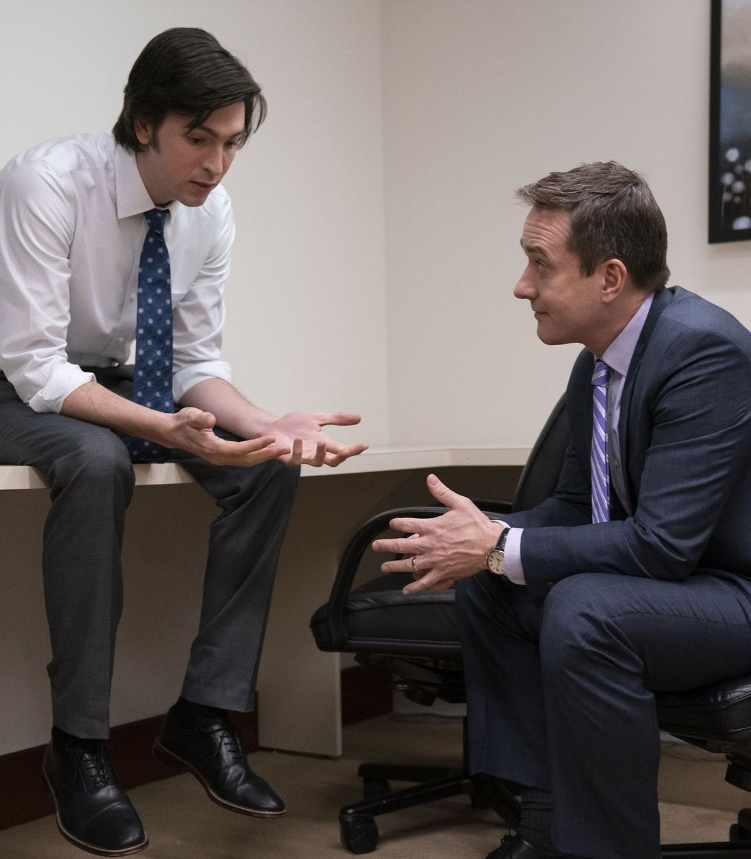 Nicholas Braun and Matthew Macfadyen in Succession Season 2 HBO Vertical