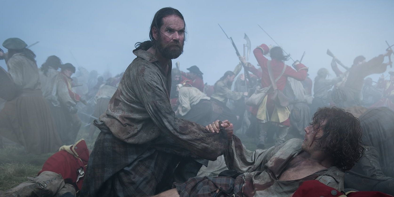 Murtagh fighting at the Battle of Culloden.