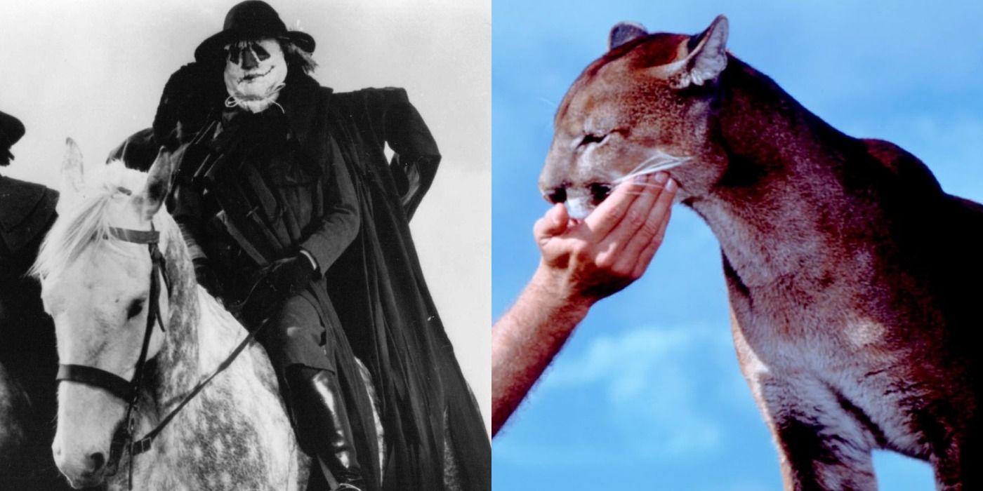 Split image of The Scarecrow and Charlie The Lonesome Cougar