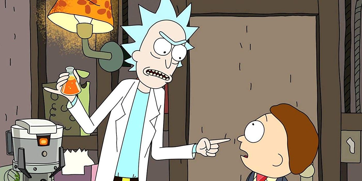 Rick discute com Morty em Rick and Morty
