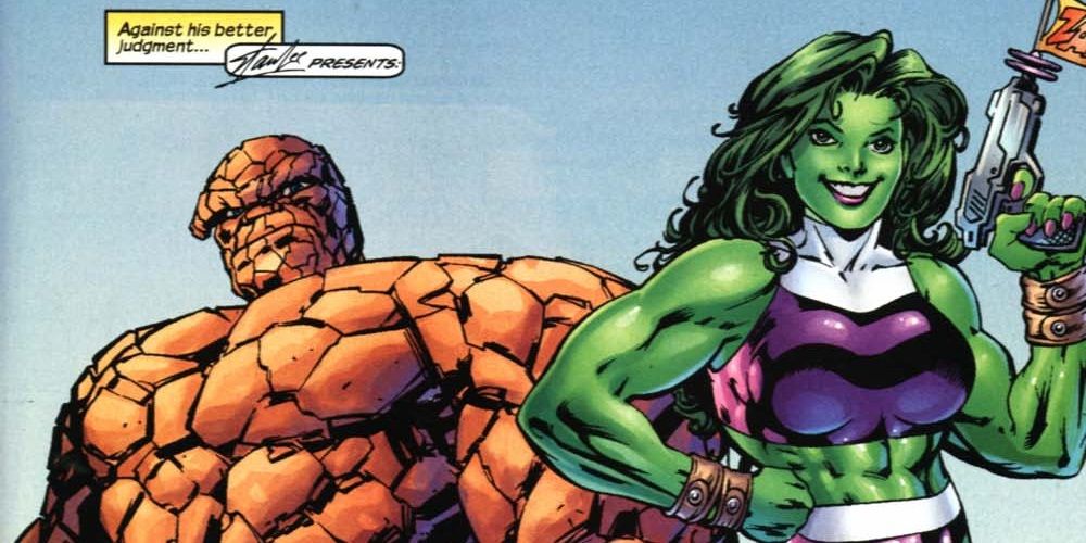 She-Hulk and The Thing in Marvel comics
