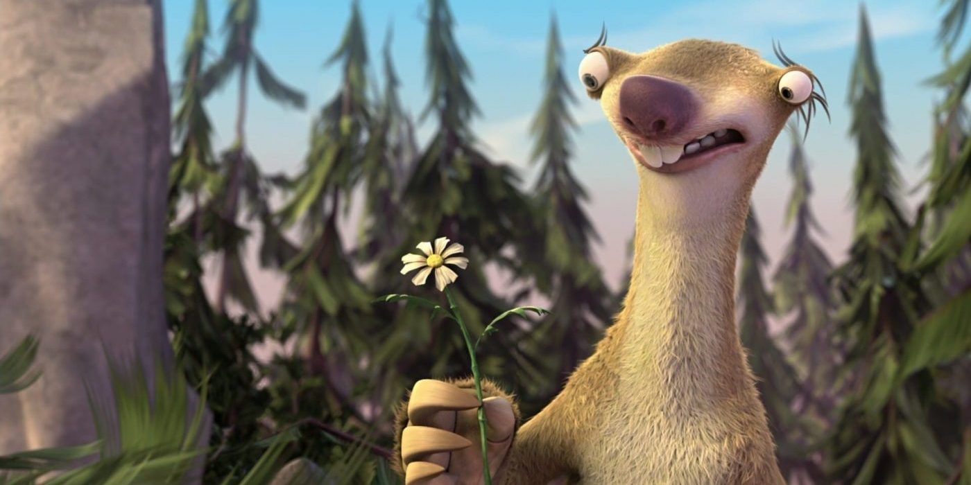 Sid with flower from ice age
