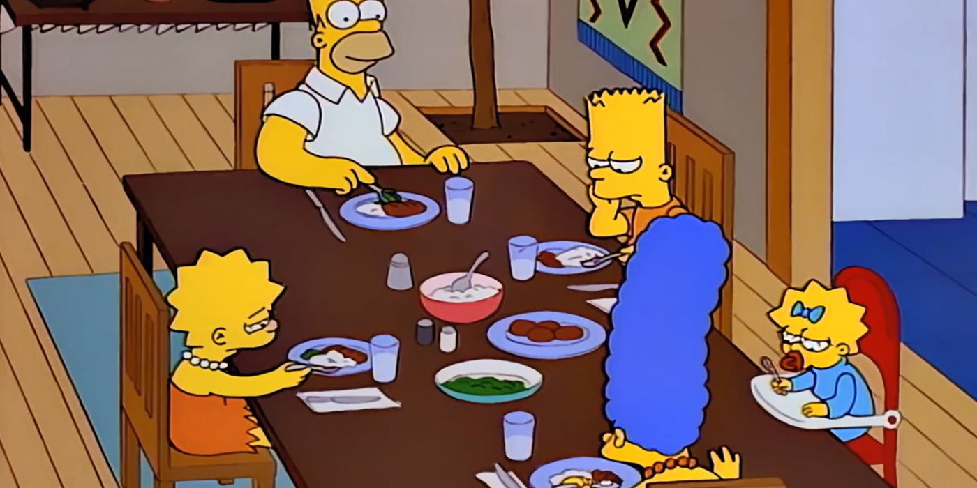 The Simpsons Having Dinner