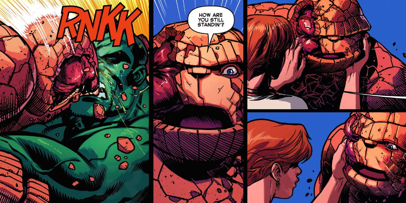 The Thing Broken Face Hulk Fight