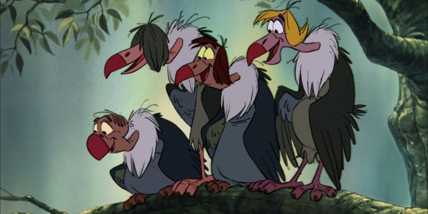 Buzzie, Ziggy, Dizzy, and Flaps in a tree from The Jungle Book