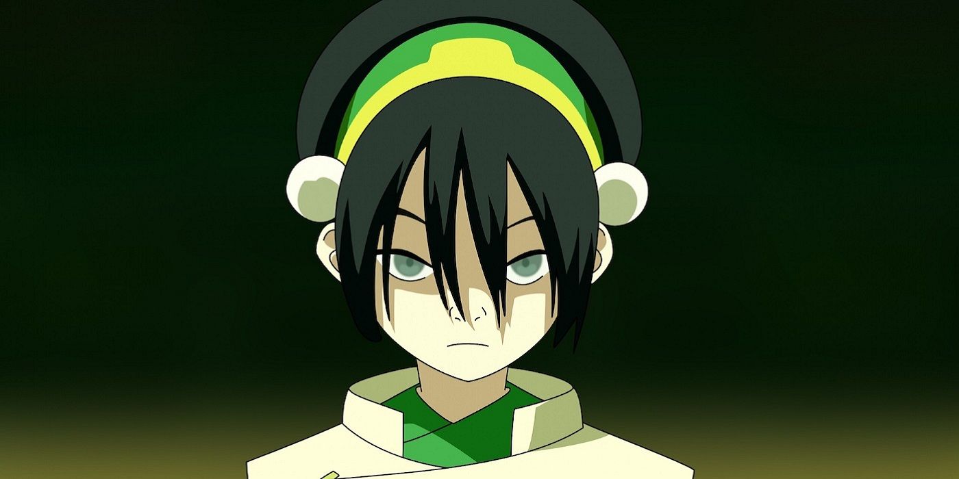 Toph with a grim expresion