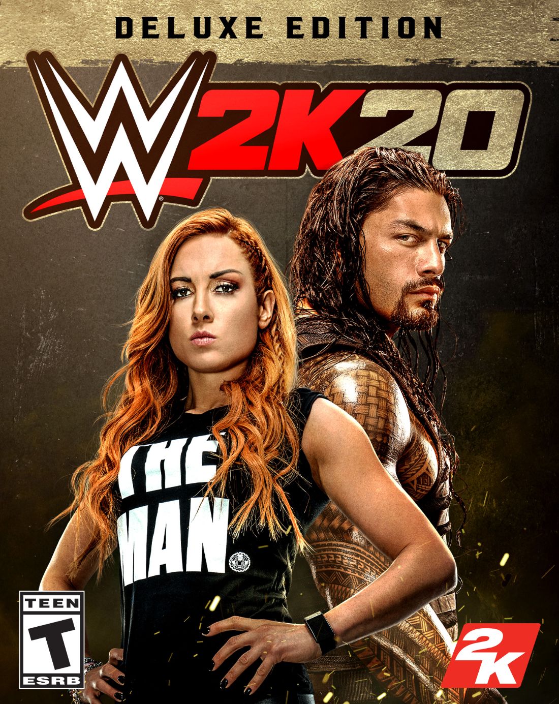 WWE 2K20 Cover Becky Lynch Roman Reigns