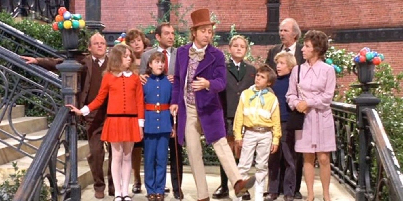 The Cast of Willy Wonka enter the Chocolate Factory.