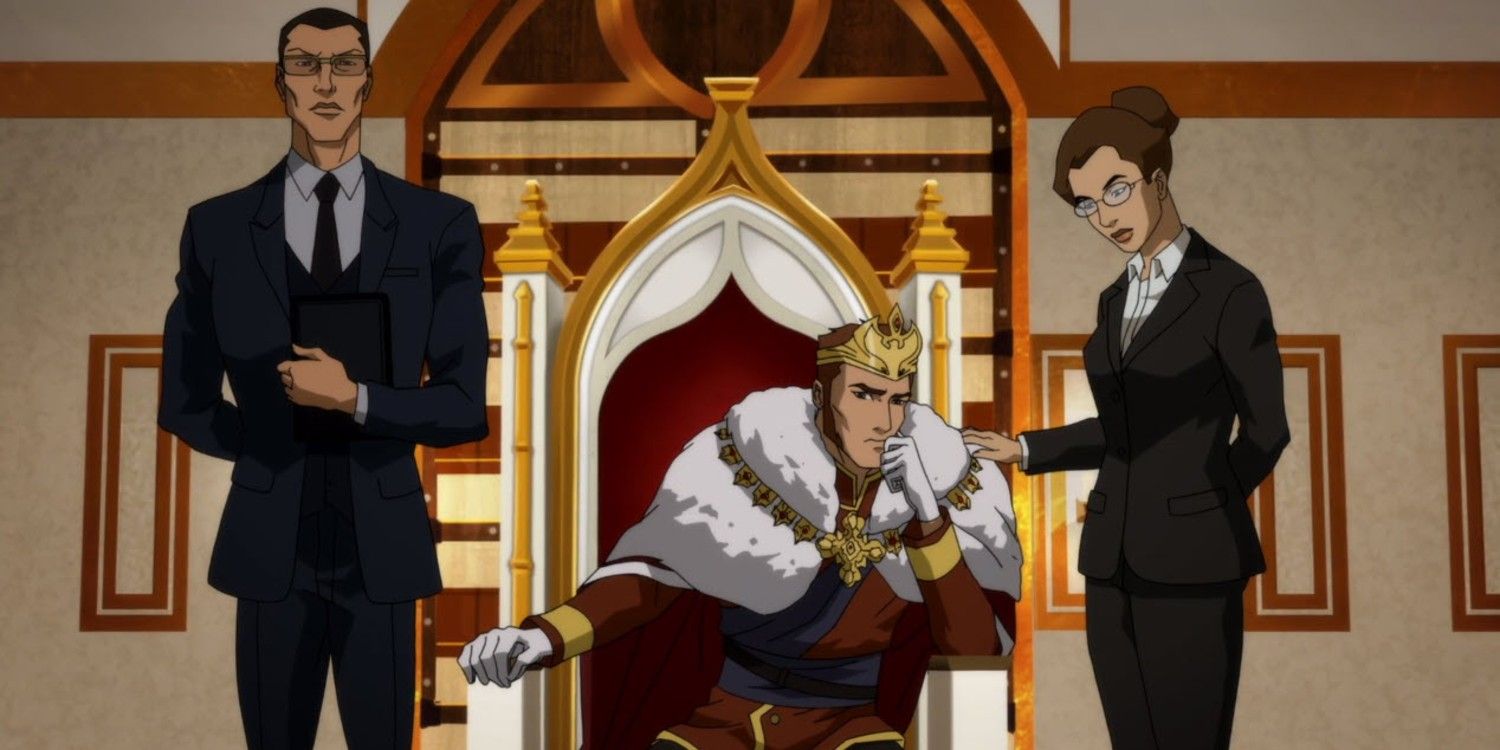 Brion sitting on his throne in Young Justice