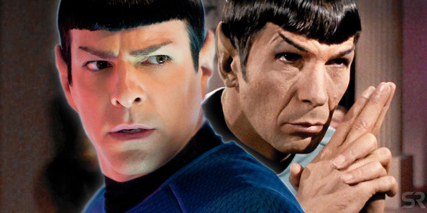 Zachary Quinto and Leonard Nimoy as Spock