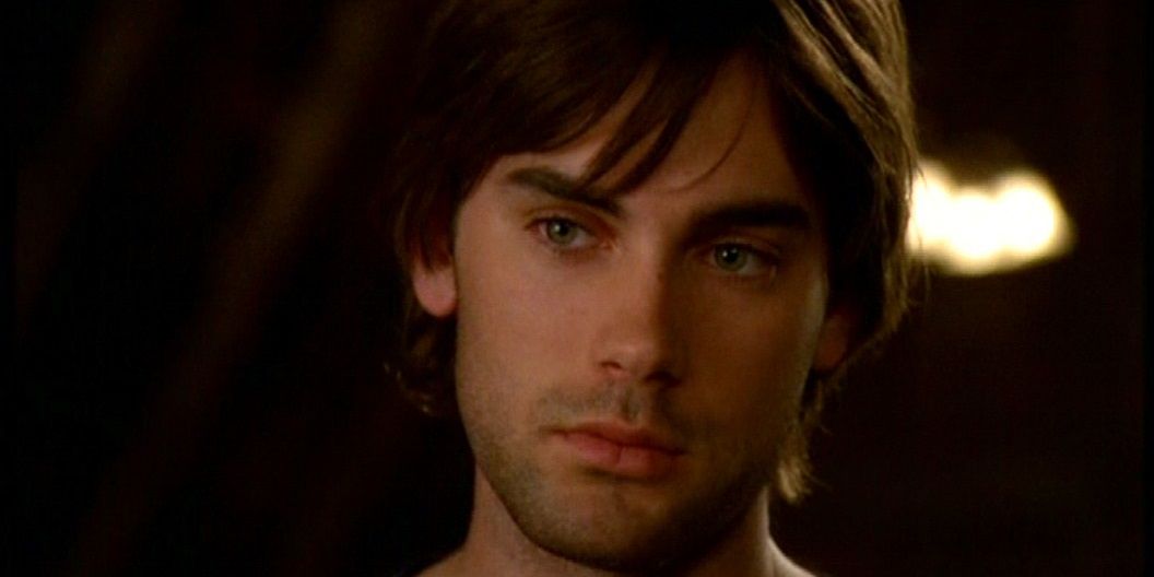 An image of Chris looking concerned in Charmed