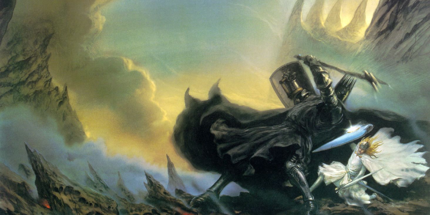 Fingolfin battling in Lord of the Rings