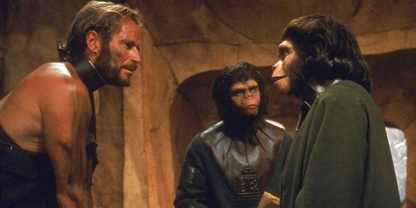 Charlton Heston in Planet of the Apes.