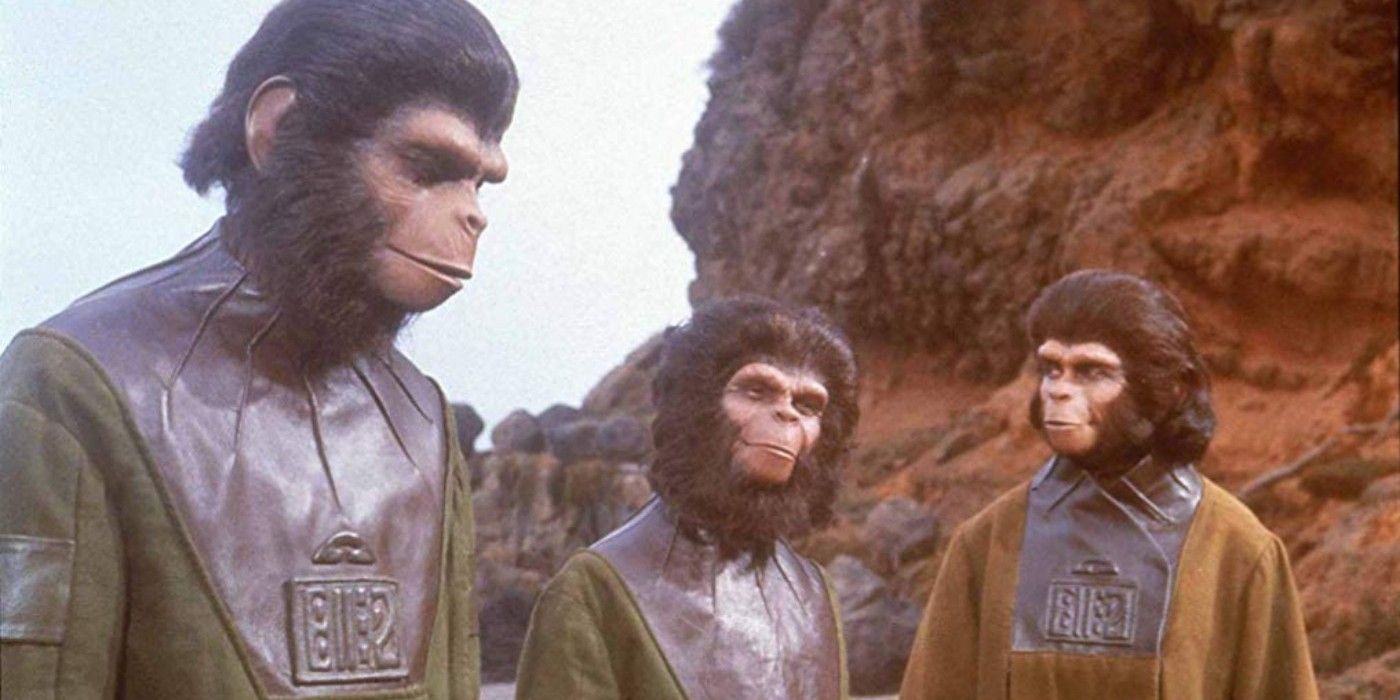 Cornelius and Zira in Planet of the Apes.