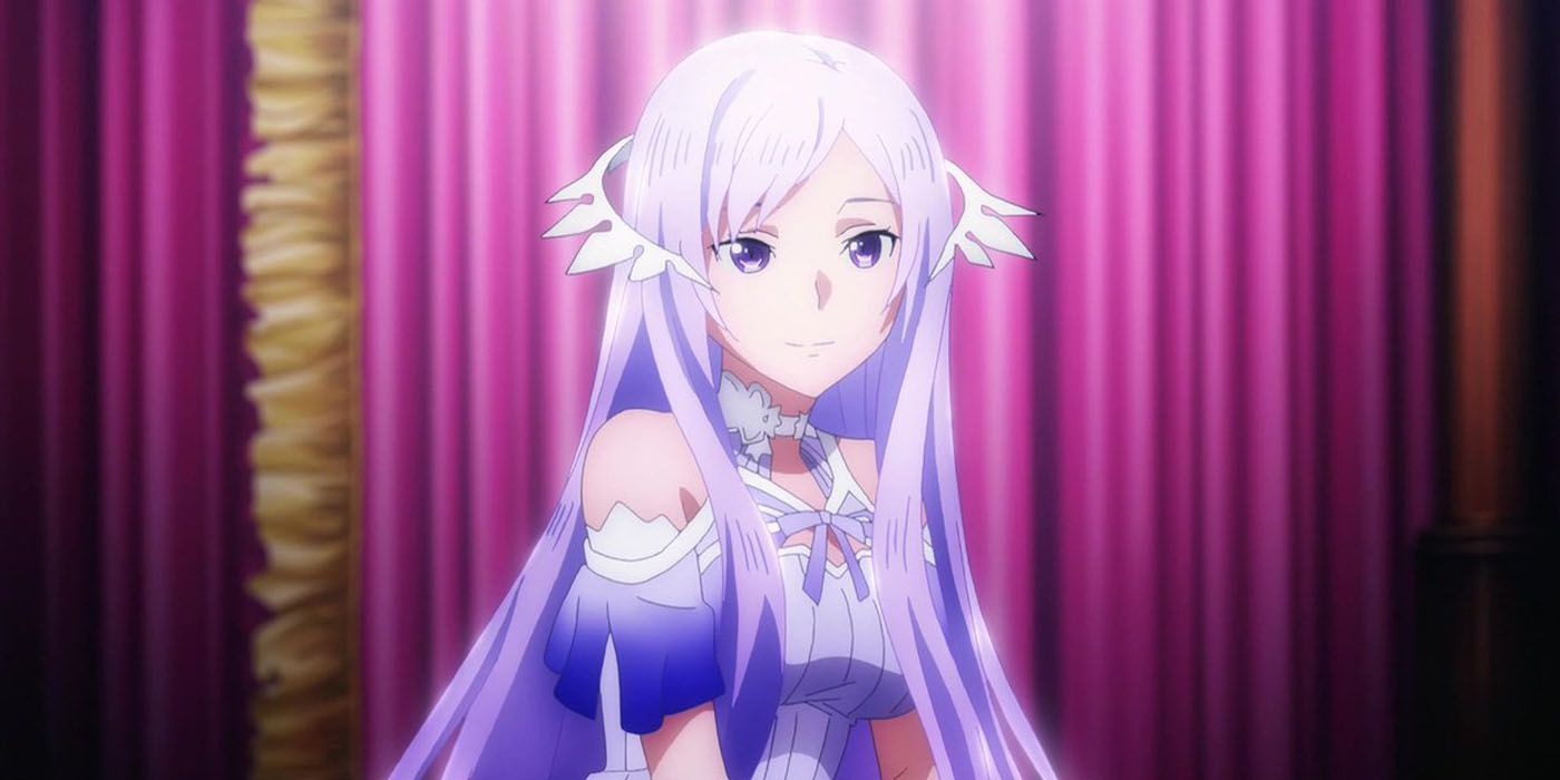 Quinella smiling softly in Sword Art Online.