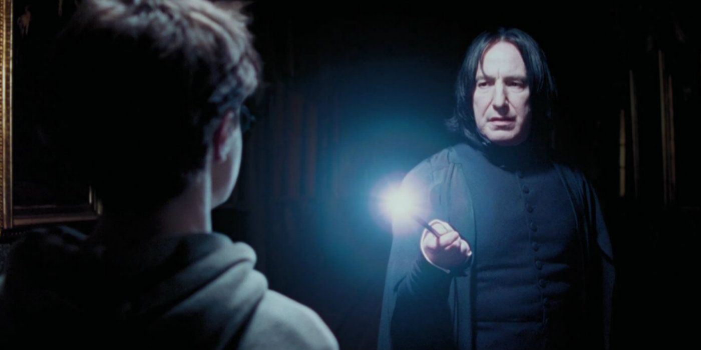 Snape walks up to Harry in the dark