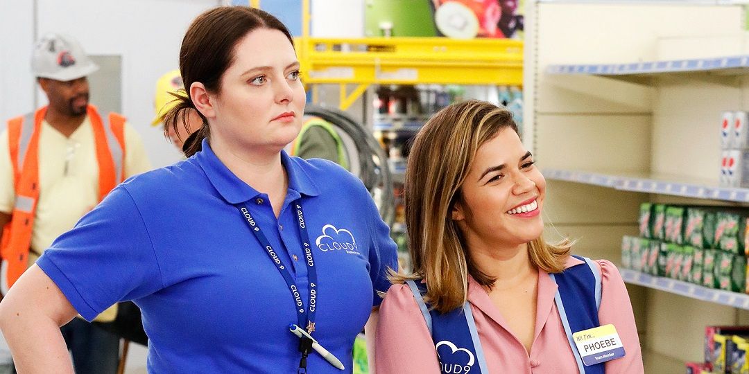 Dina and Amy standing in Cloud 9 on Superstore