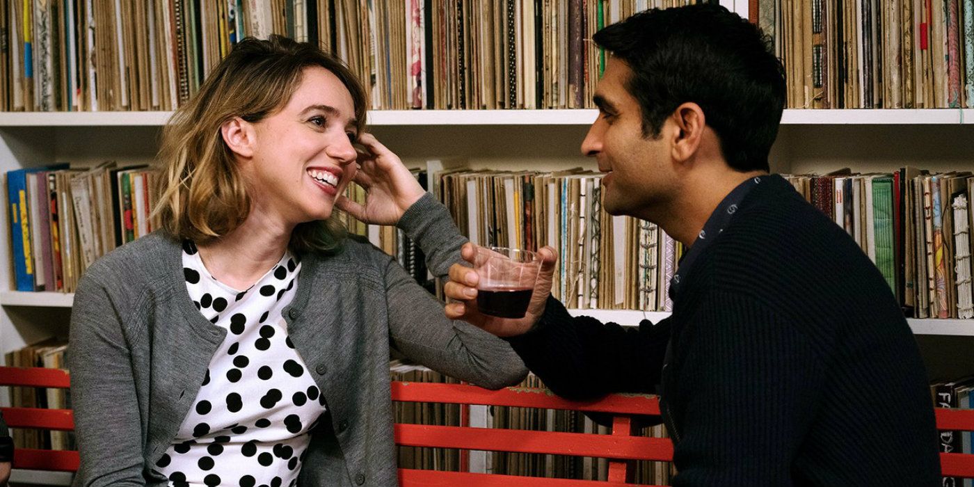 Kumail and Emily talking in The Big Sick