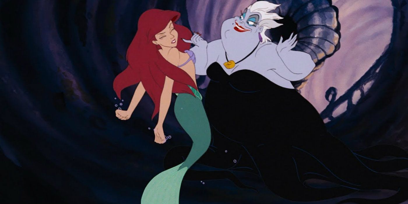 Ursula swimming with Ariel