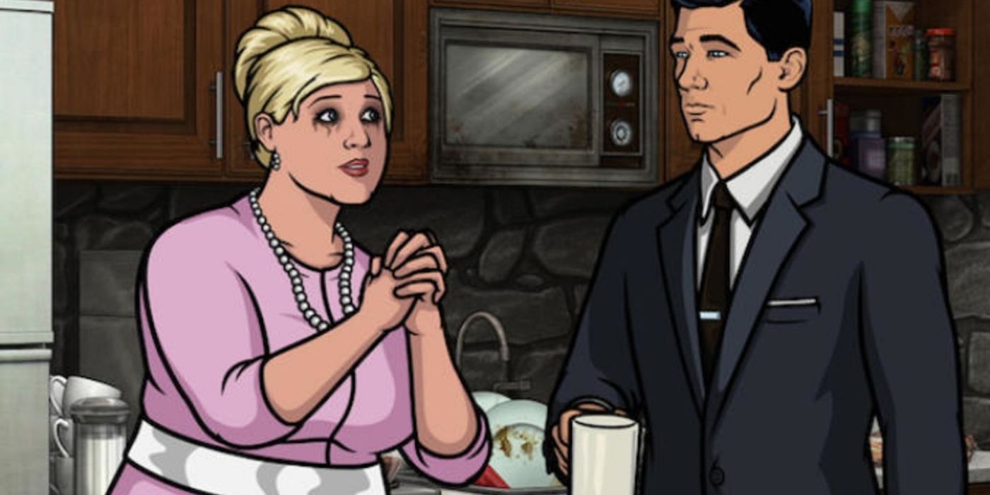 Archer and Pam in a scene from Archer