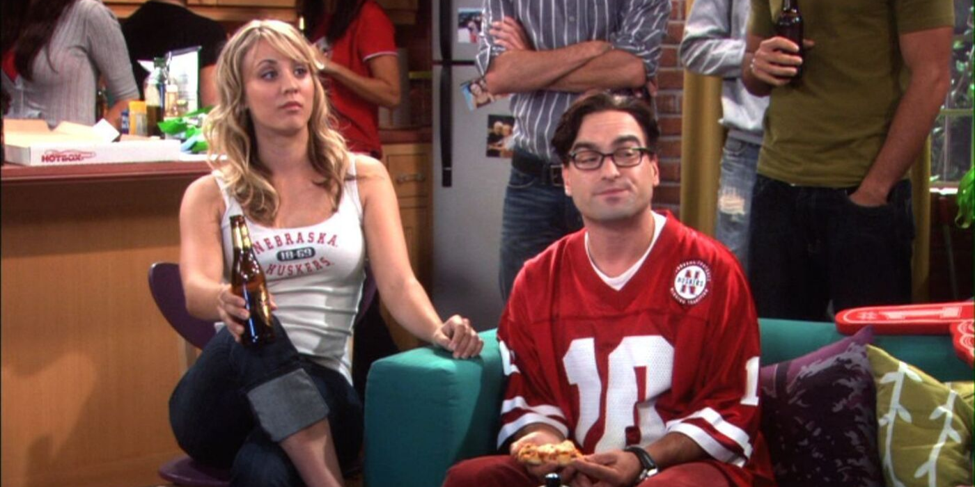 penny and leonard watch football together on tbbt