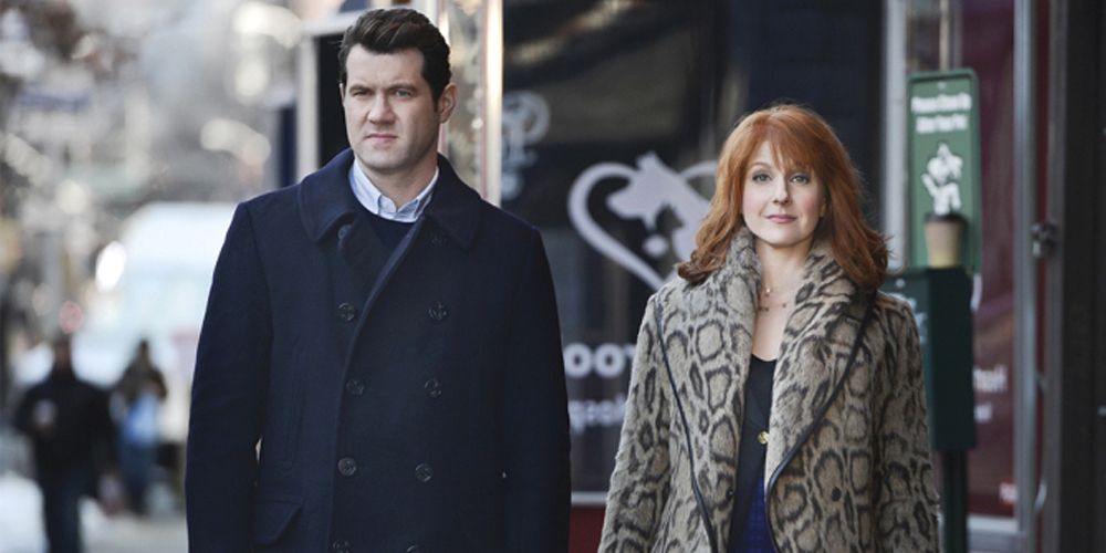 Billy and Julie walking in the NYC street in Difficult People