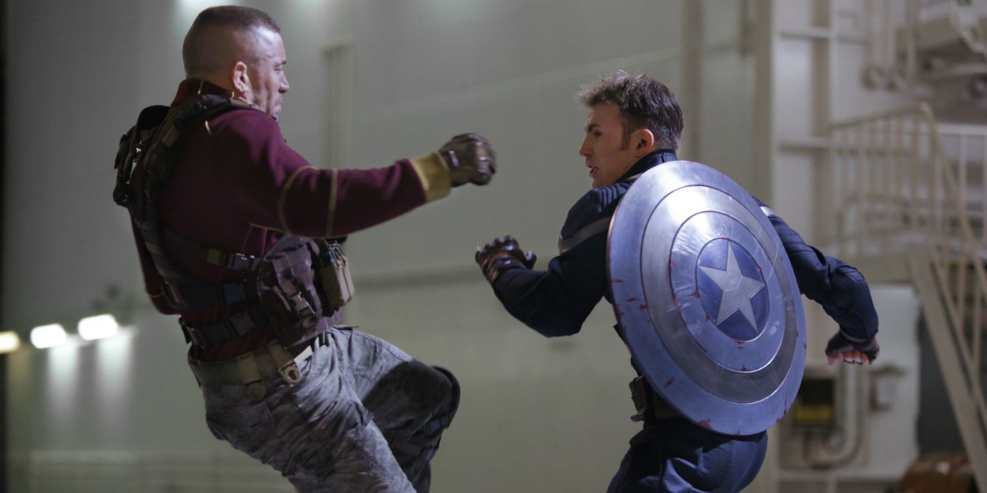 Steve Rogers goes head-to-head with Batroc the Leaper in Captain America: The Winter Soldier