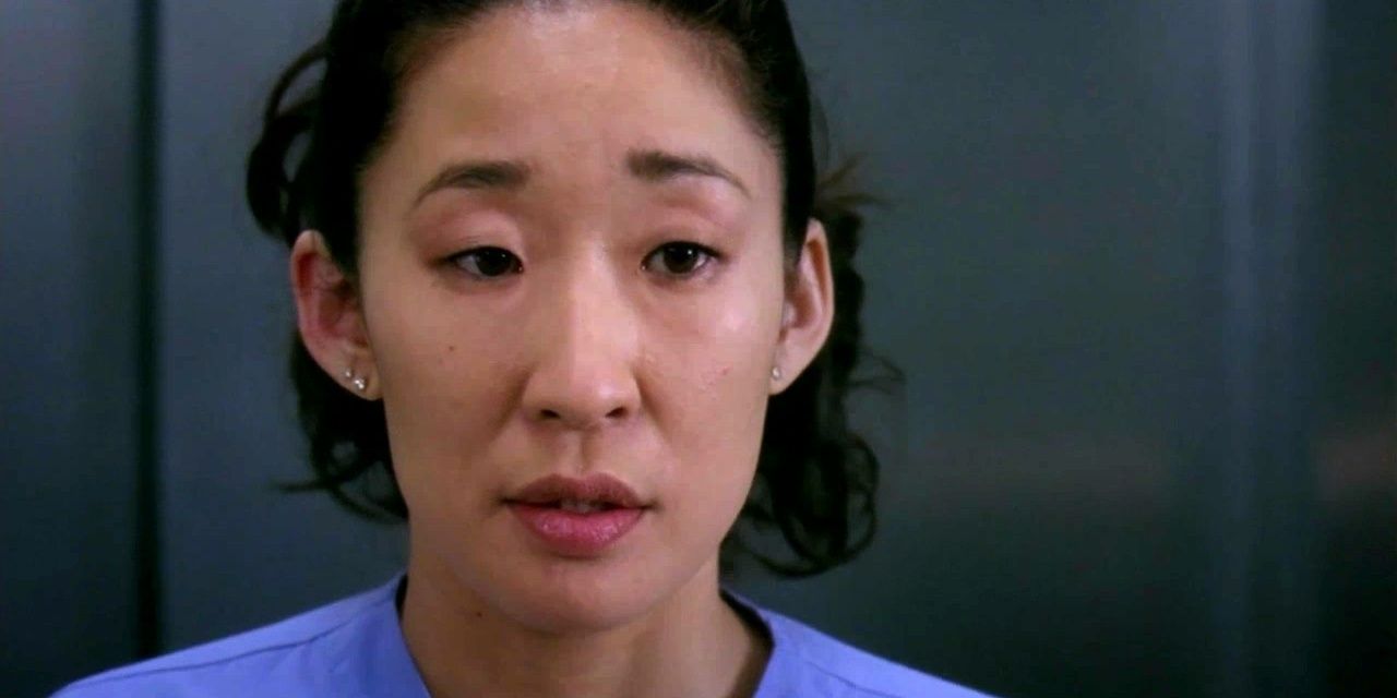 Cristina Yang in resident's uniform Grey's Anatomy