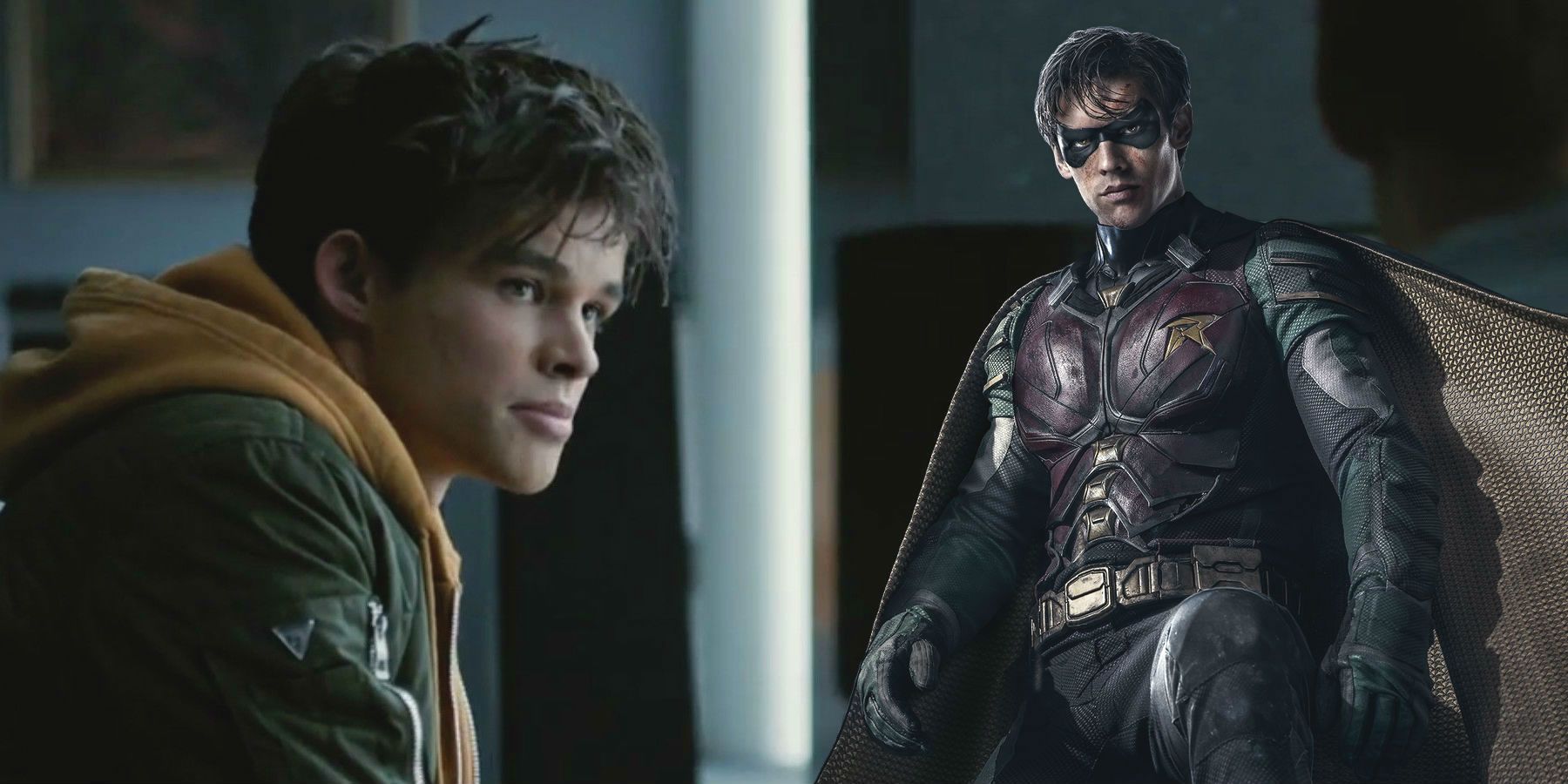 Curran Walters as Jason Todd and Brenton Thwaites as Robin Dick Grayson in Titans