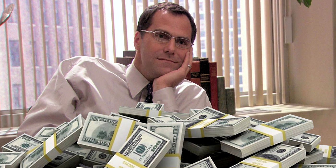 David Wallace in The Office with money