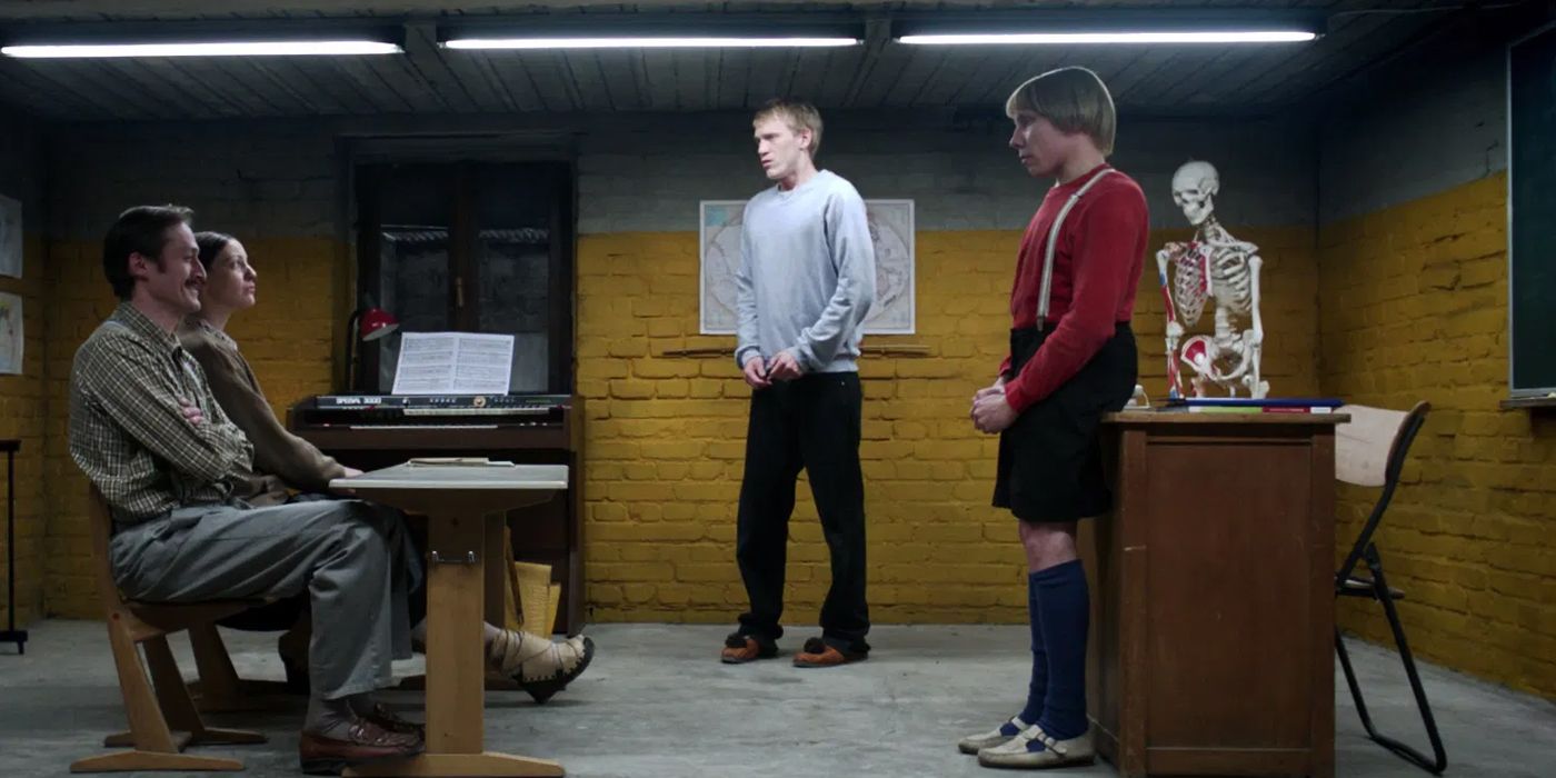 Pit Bukowski, Daniel Fripan, Oona von Maydell and David Scheller in The Bunker