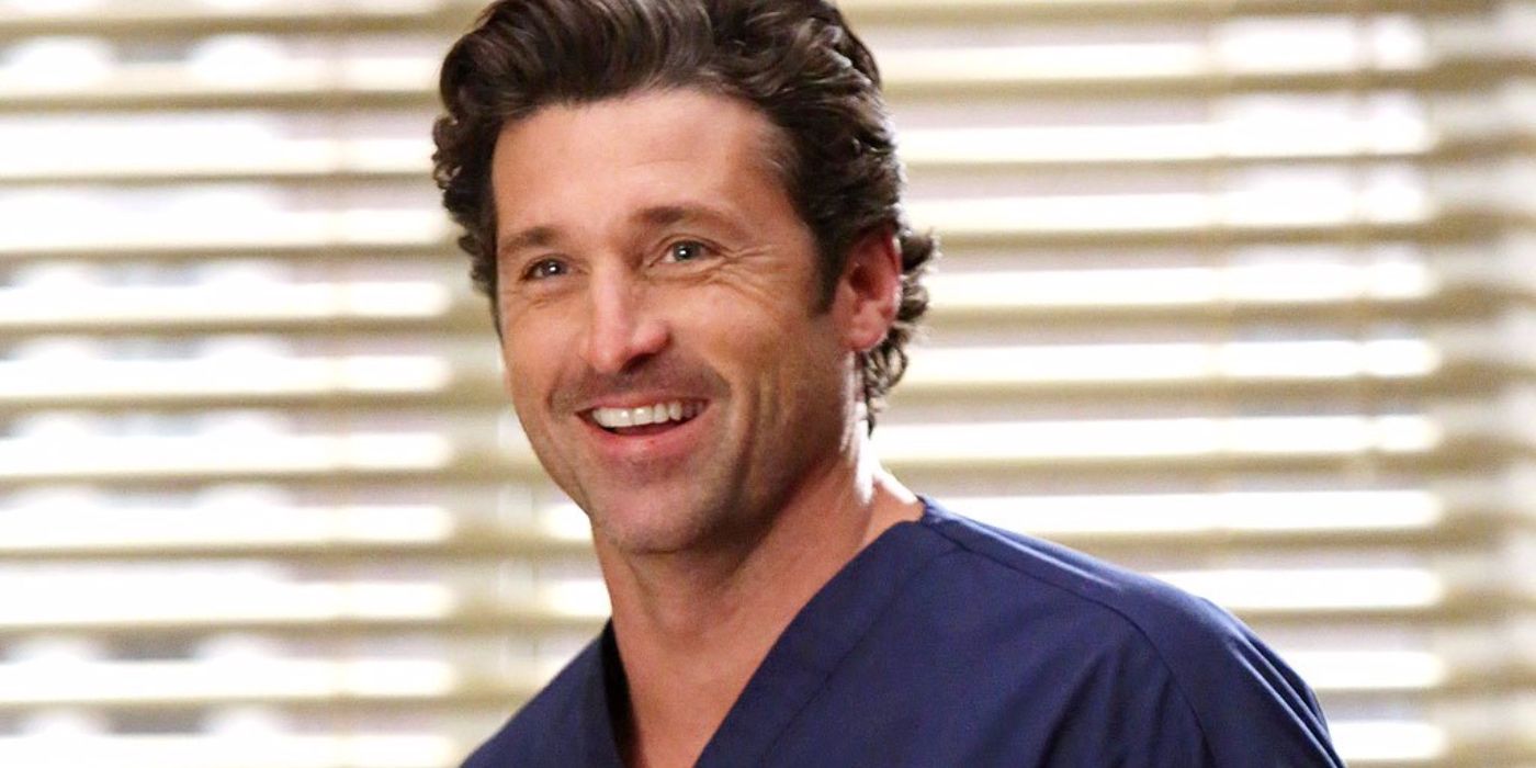 Patrick Dempsey as Derek Shepherd smiling in Grey's Anatomy
