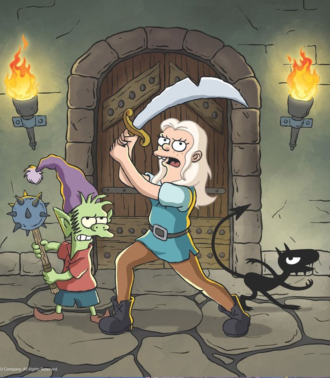 Disenchantment Elfo Princess Bean and Luci ready to fight vertical