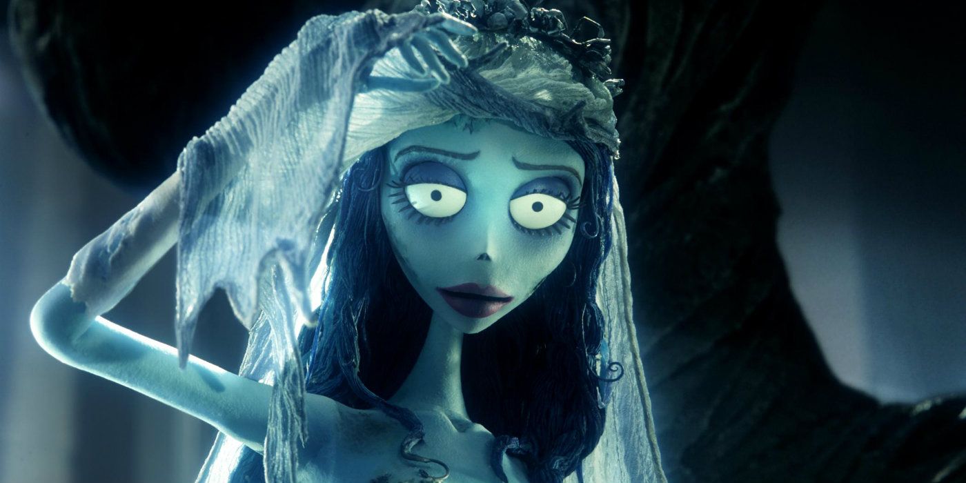 Emily lifts her veil in The Corpse Bride