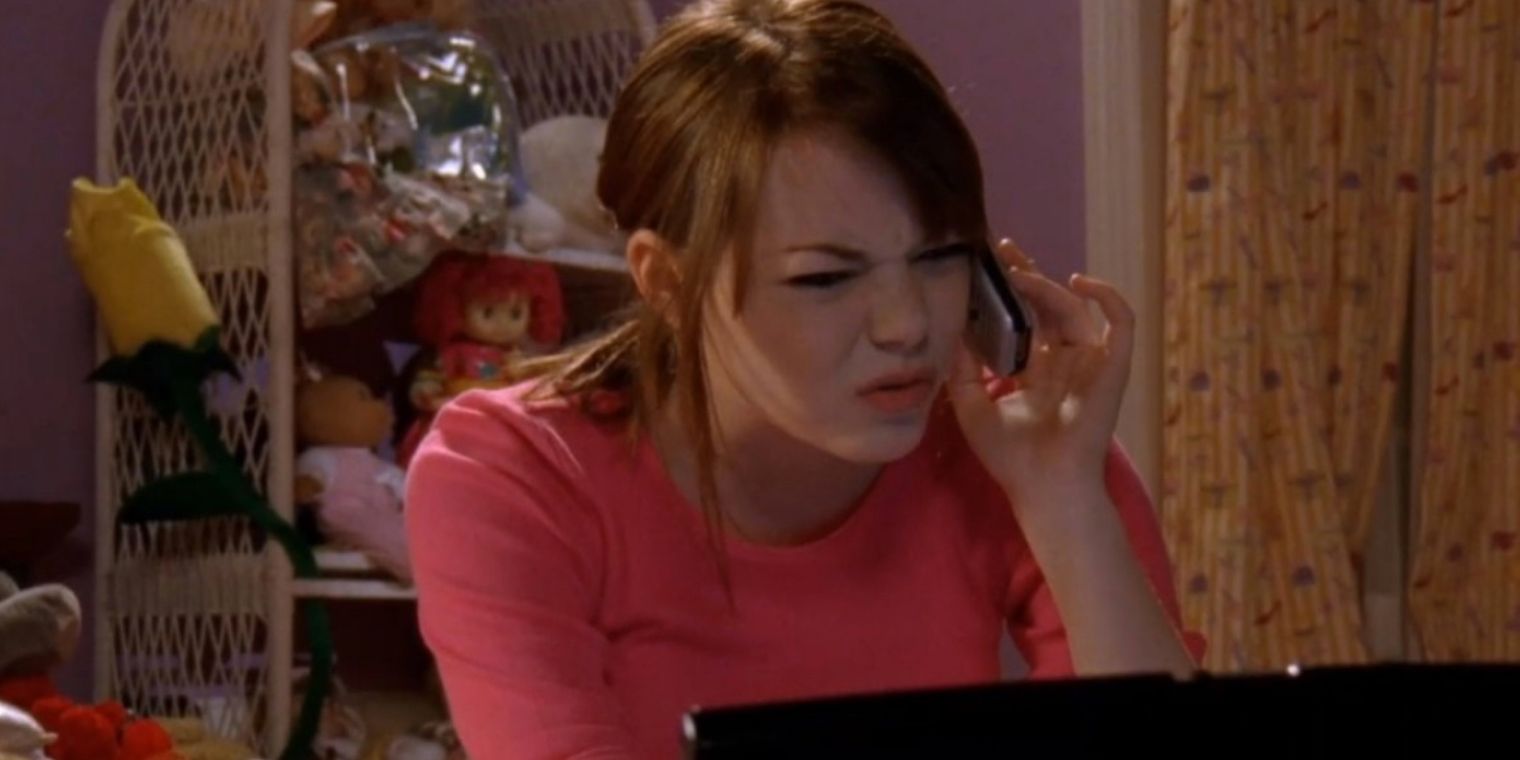Emma Stone on the phone in Malcolm In The Middle