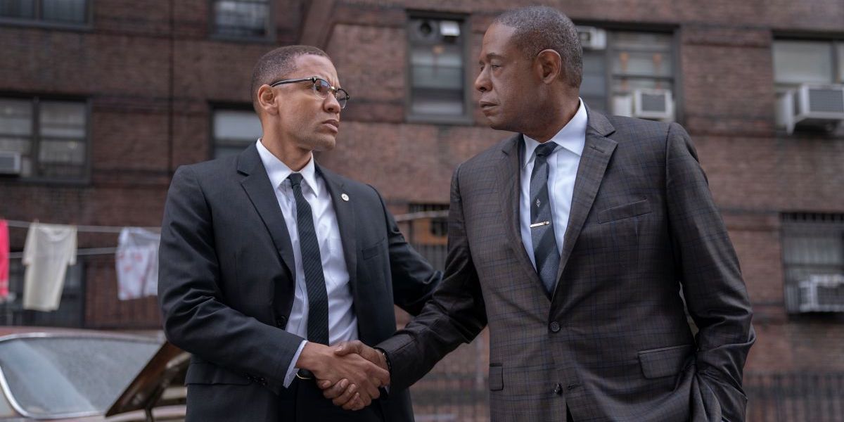 Forest Whitaker en Nigel Thatch schudden elkaar de hand in Godfather of Harlem