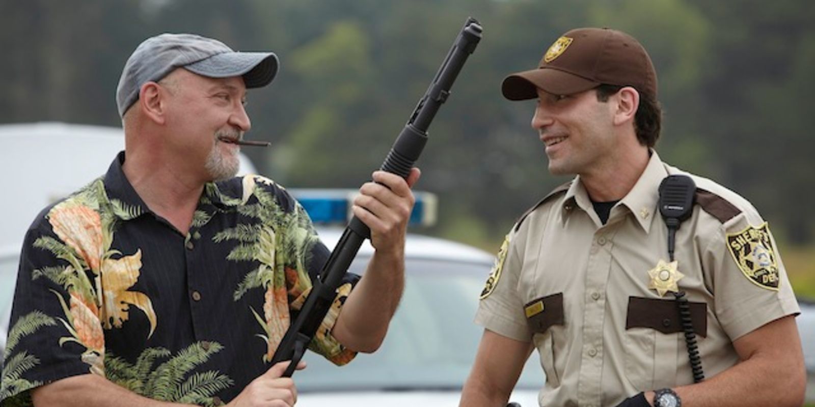 Frank Darabont and Jon Bernthal as Shane in The Walking Dead