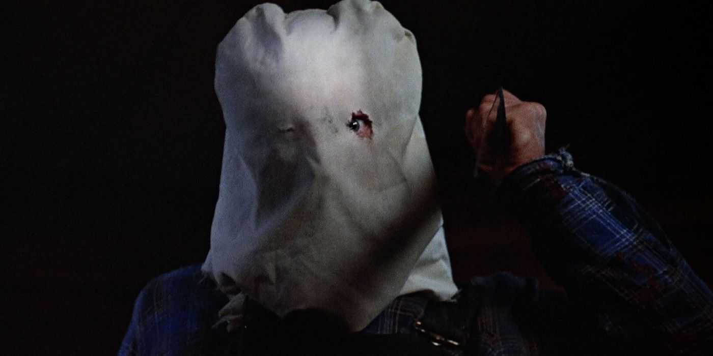 Jason Voorhees wearing a sack mask in Friday the 13th Part 2