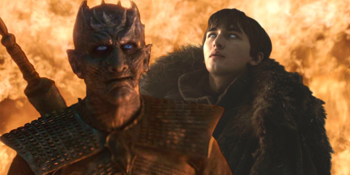 The Night King and Bran in a blended image