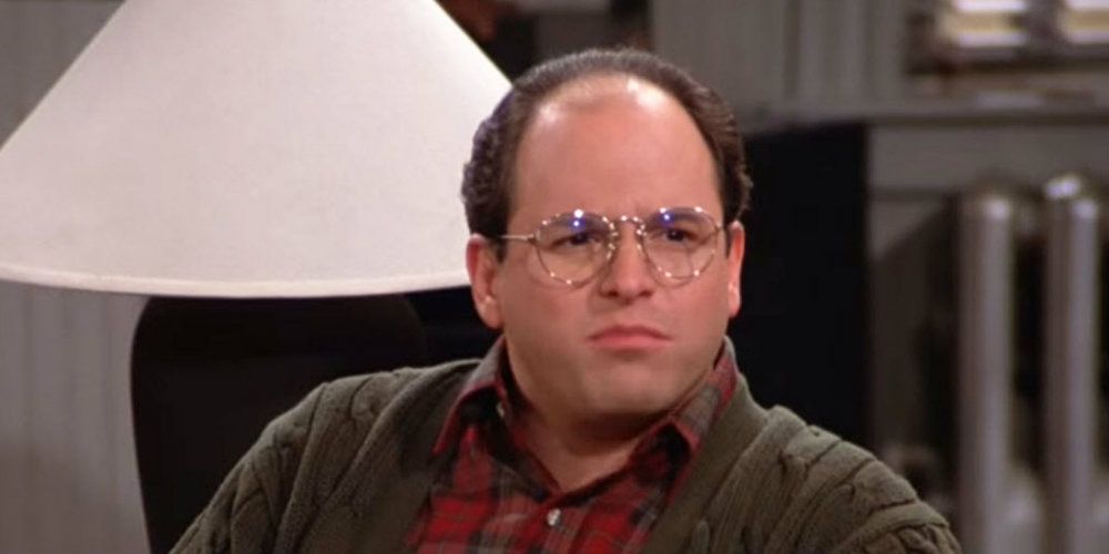 George looking serious on Seinfeld