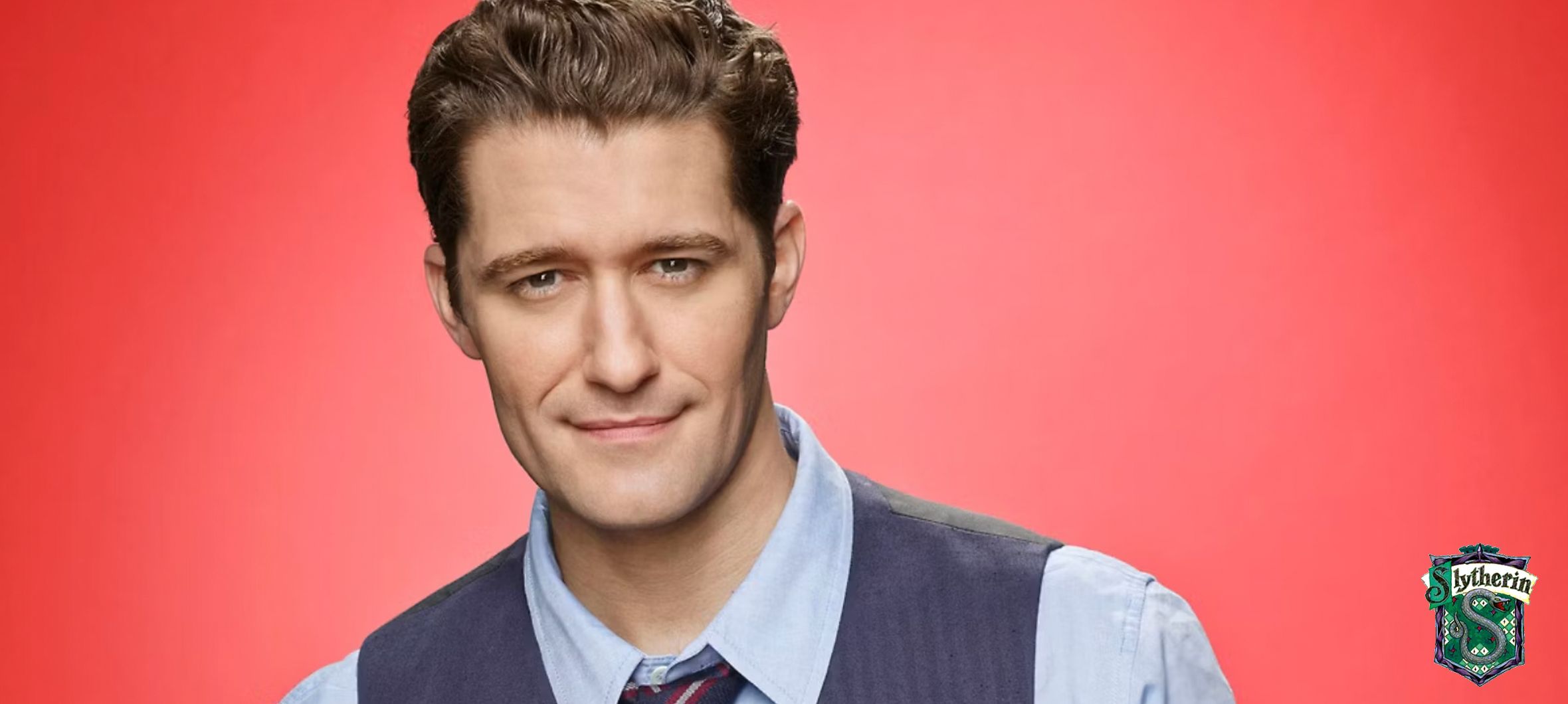 An image of Will Schuester for Glee with the Hogwarts Slytherin crest in the lower right corner